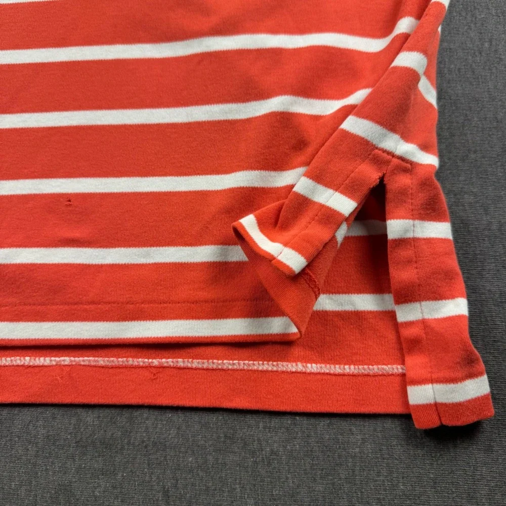 Polo Ralph Lauren Mens Large Orange White Striped Short Sleeve Cotton Polo Shirt